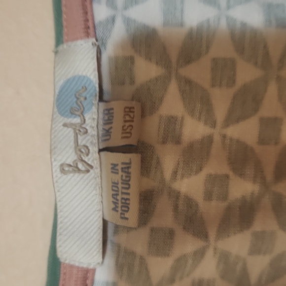 BODEN Jenny Retro MCM Geometric Print Dress in Green and white: US 12R - Picture 4 of 9